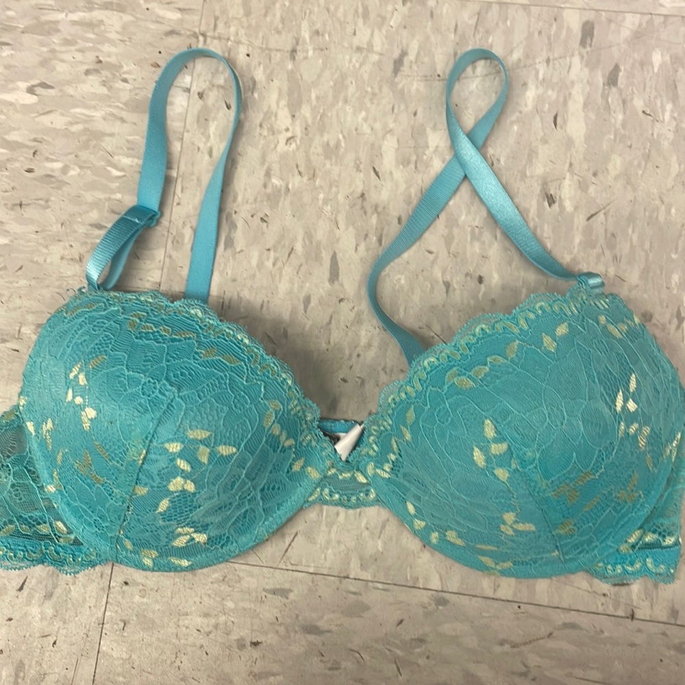 Teal and gold push up bra!